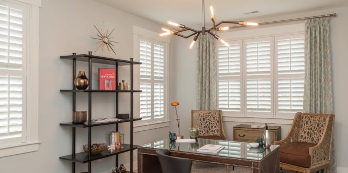 Plantation shutters in a office